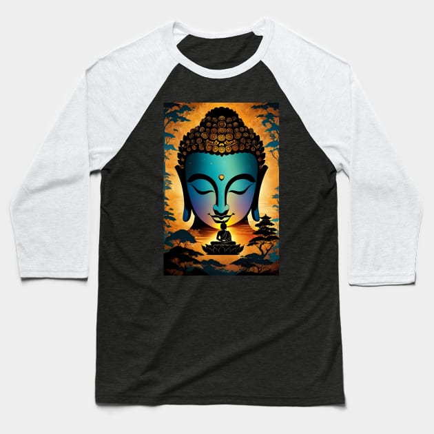 Gautam Buddha meditation art Baseball T-Shirt by Spaceboyishere